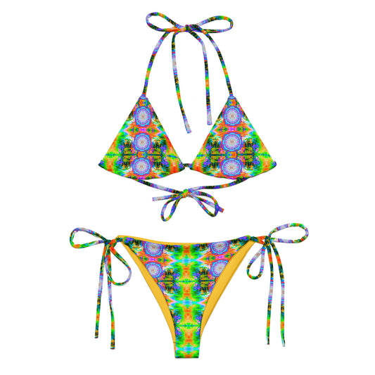 Divine Female Hyperwave Yantra - All-over print recycled string bikini