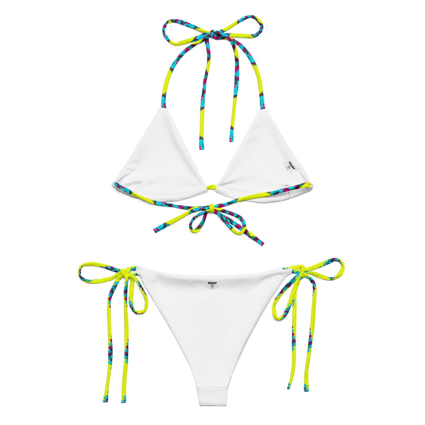 Future Game Yellow - All-over print recycled string bikini