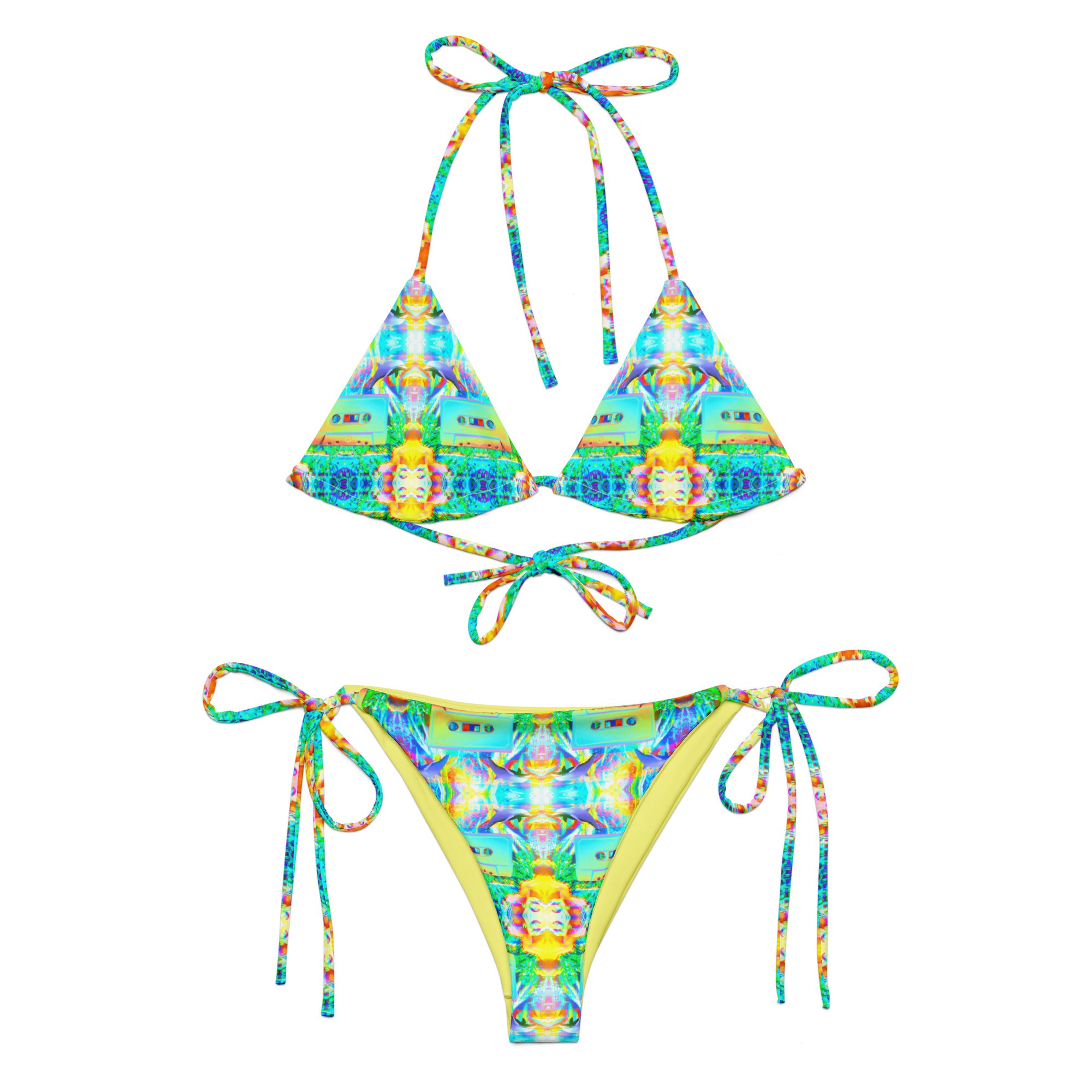 Daniel Tape Hyperwave - All-over print recycled string bikini – Sine ...